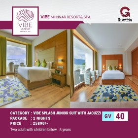 VIBE MUNNAR RESORT &SPA  2 NIGHT  ( VIBE SPLASH JUNIOR SUIT WITH JACUZZI)
