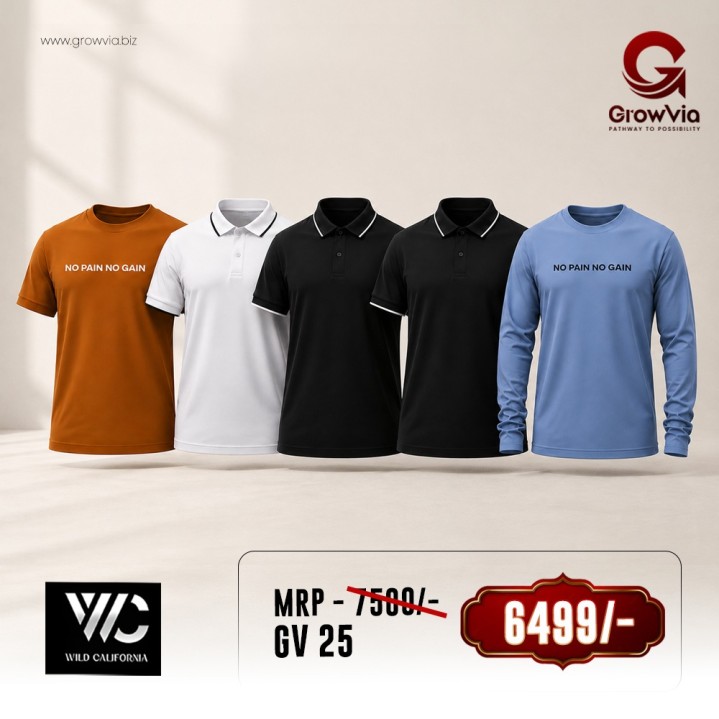 T-Shirt Combo (Pack Of 5)